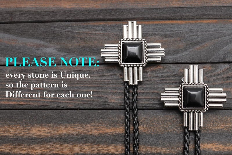 Wentur Stone Bolo Ties for Men Western - Vintage Cowboy Bolo Tie for Women Western Costume Accessories - Image 5